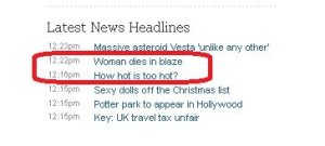 Probably not the two best headlines to list next to each other