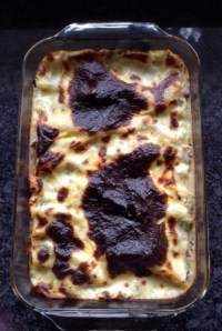 Vegetarian Lasagne with eggplant, zucchini and mushrooms