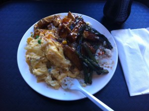 Mixed plate from Downtown Food Court