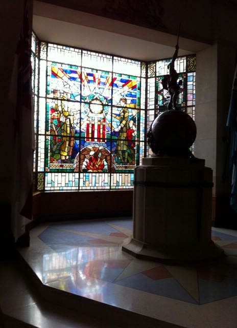 Beautiful stained glass memorial window