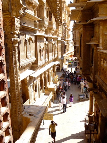 View from a palace down into the street