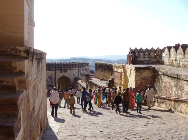 Tourists at a fort