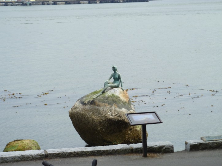 Girl in a Wetsuit, life size bronze sculpture by Elek Imredy (in the style of Copenhagen's The Little Mermaid)