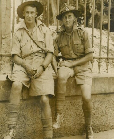 Stuart Sillars (left) and George Smith (right) at Ezbekieh Gardens - June 21st 1941