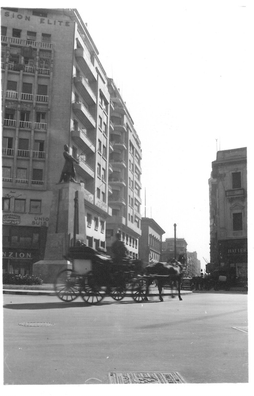 View of Street in Cairo with buggy in foreground