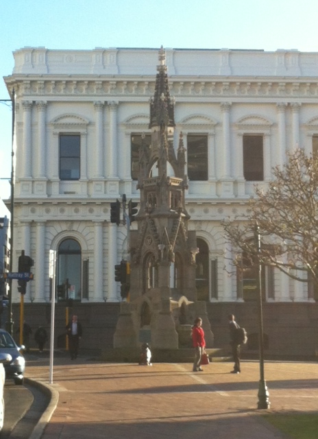 The Cargill Monument marks the location of the first Salvation Army meeting in New Zealand