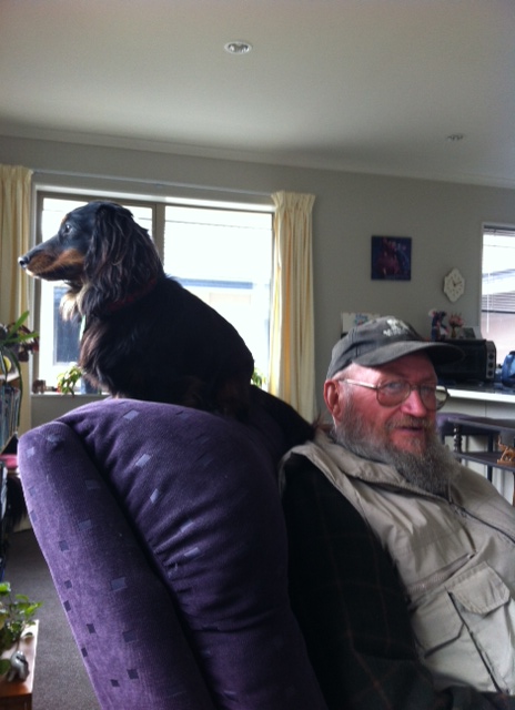 Penny making herself at home at Grandma's place