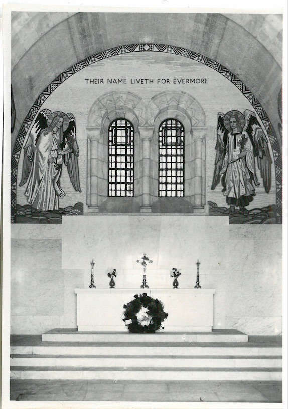 Inside Chapel showing alter & mosaic work - War Cemetery - Jerusalem