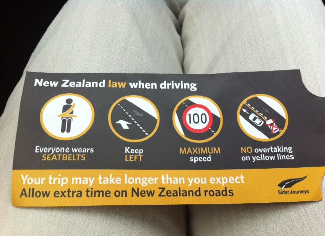 I was sure to remind the driver at regular intervals about the New Zealand driving laws.