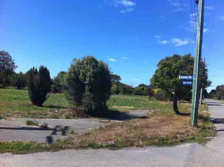 Street signs are still there but no houses to be seen