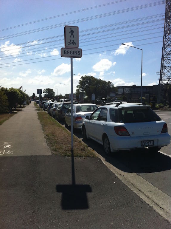 A token piece of cycle pathway - which stops just around the corner - in a city so flat, its nuts that we don't have cycle ways every where