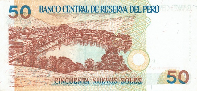 Huacachina on the 50 Soles note