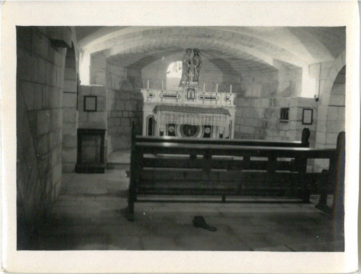 View of altar in Church of St Joseph%22 believe to be built over caves in which Jesus & Joseph worked in the carpenter shop - Nazareth
