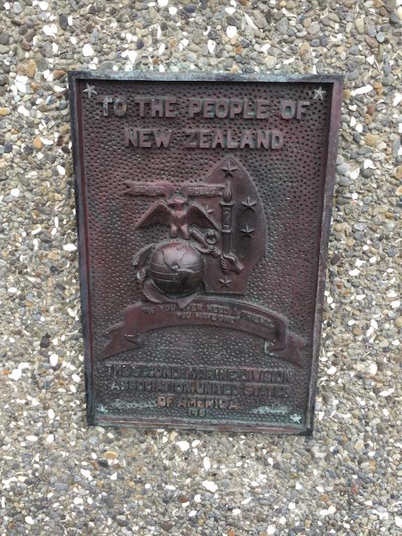 To the People of New Zealand "If you ever need a friend..  you have one."  The Second Marine Division  Association.  United States  of America 1951