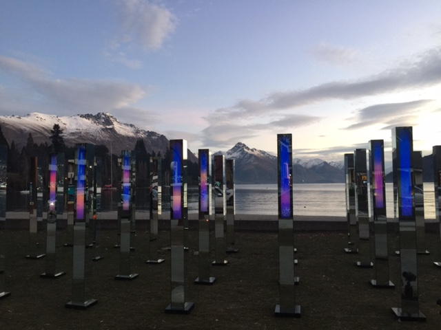 FIELD by Angus Muir Design and AJ Design Co.  28 mirrored posts, 2.4m tall over 25 square metres.
