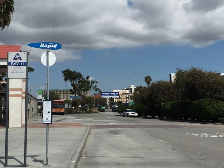 The Four Points Sheraton is the beige building in the middle of the photo - behind the white car